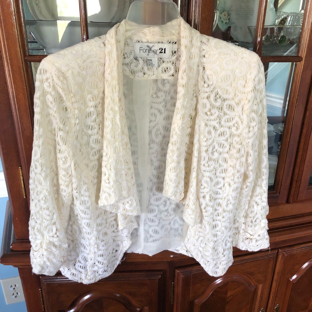 White lace blazer